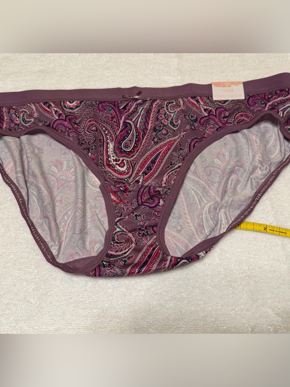 Cacique Paisley No Show Hipster Panties in Plum